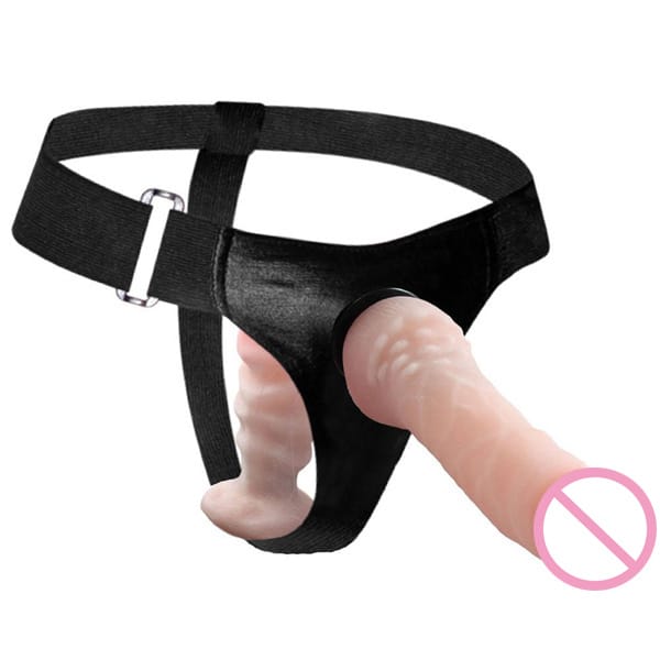 Cute Realistic Soft Silicone Strap-On Dual Dildo