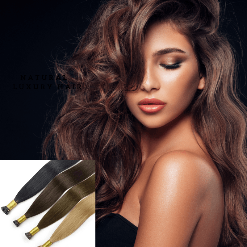 Straight I-tip Human Hair Extensions, Keratin Encapsulated, Brown, Blonde, 12-26 inches, 50 pieces per set - Image 8