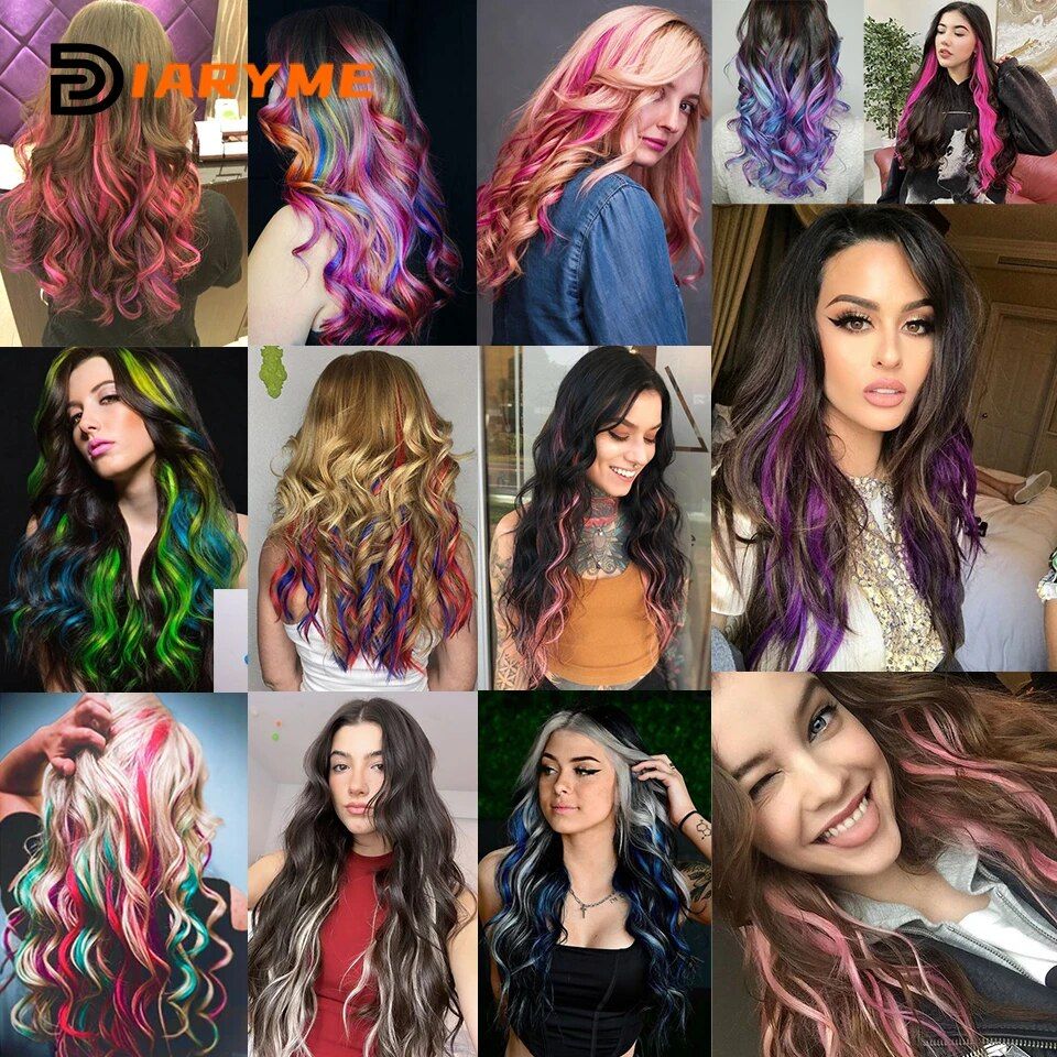 Colorful Ombre Curly Clip-in Hair Extensions for Vibrant Party Looks - Image 5