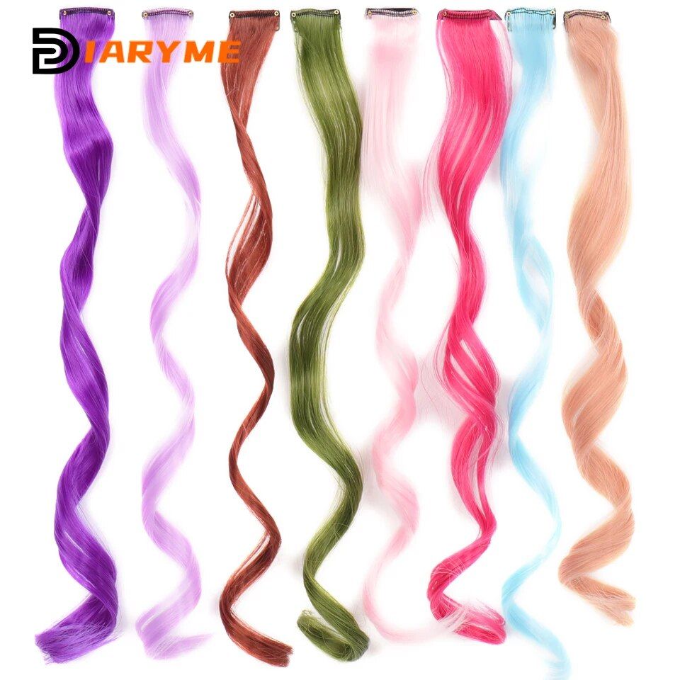 Colorful Ombre Curly Clip-in Hair Extensions for Vibrant Party Looks - Image 3