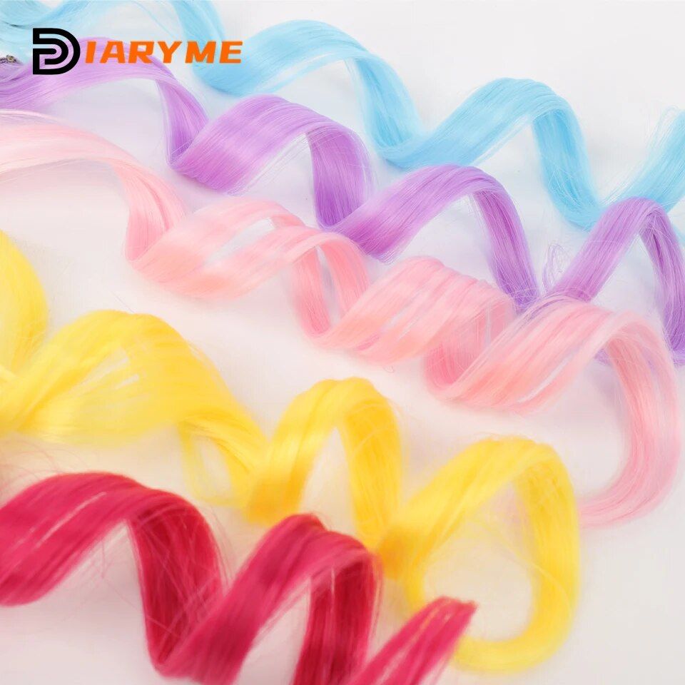 Colorful Ombre Curly Clip-in Hair Extensions for Vibrant Party Looks - Image 4