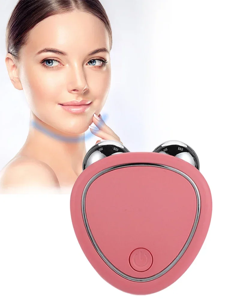 Electric Facial Lifting Roller EMS Massager with Gel Face Microcurrent Skin Tightening Rejuvenation Face Massage Beauty Care