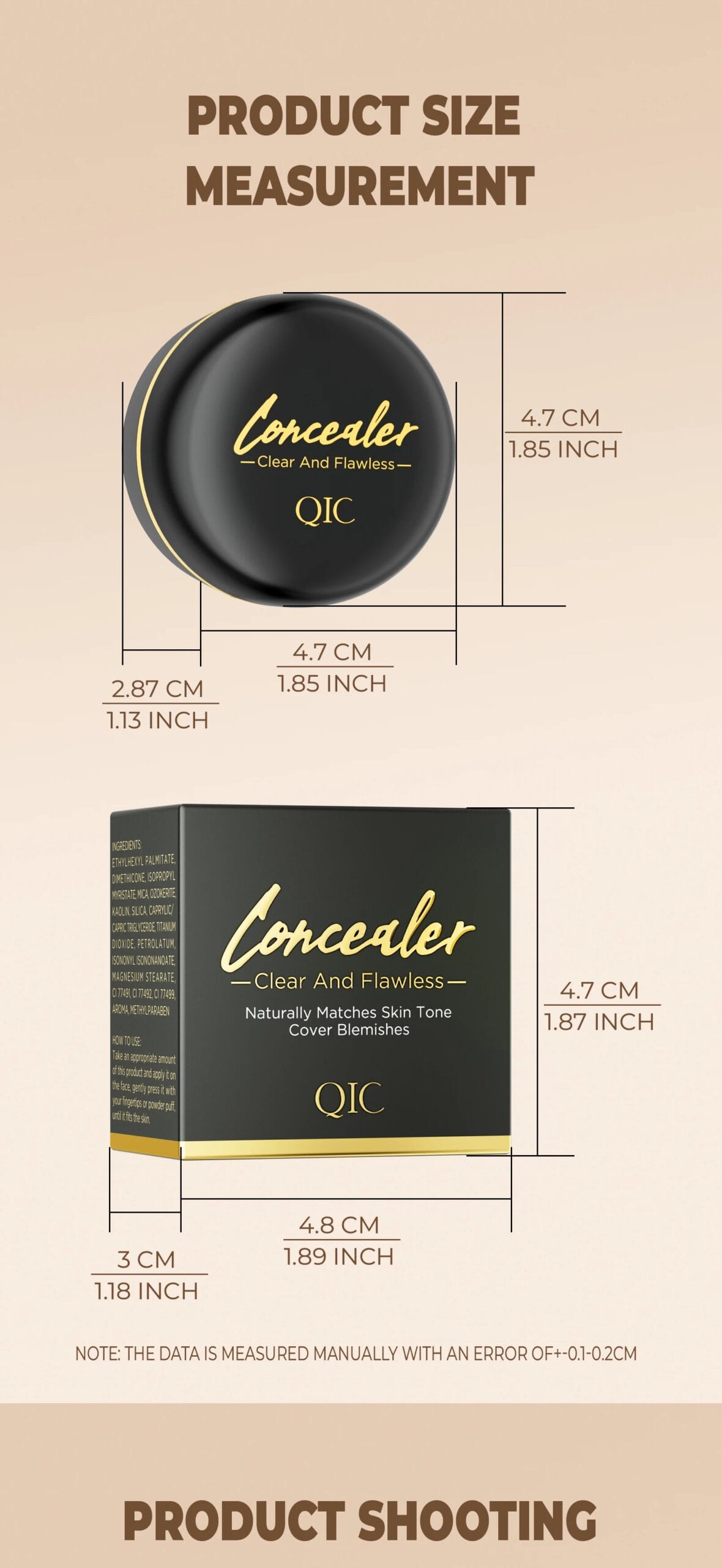 Waterproof Full Coverage Concealer for Tattoos, Scars - Natural Finish Foundation for All Skin Tones & Types Waterproof Full Coverage Concealer for Tattoos, Scars - Natural Finish Foundation for All Skin Tones & Types