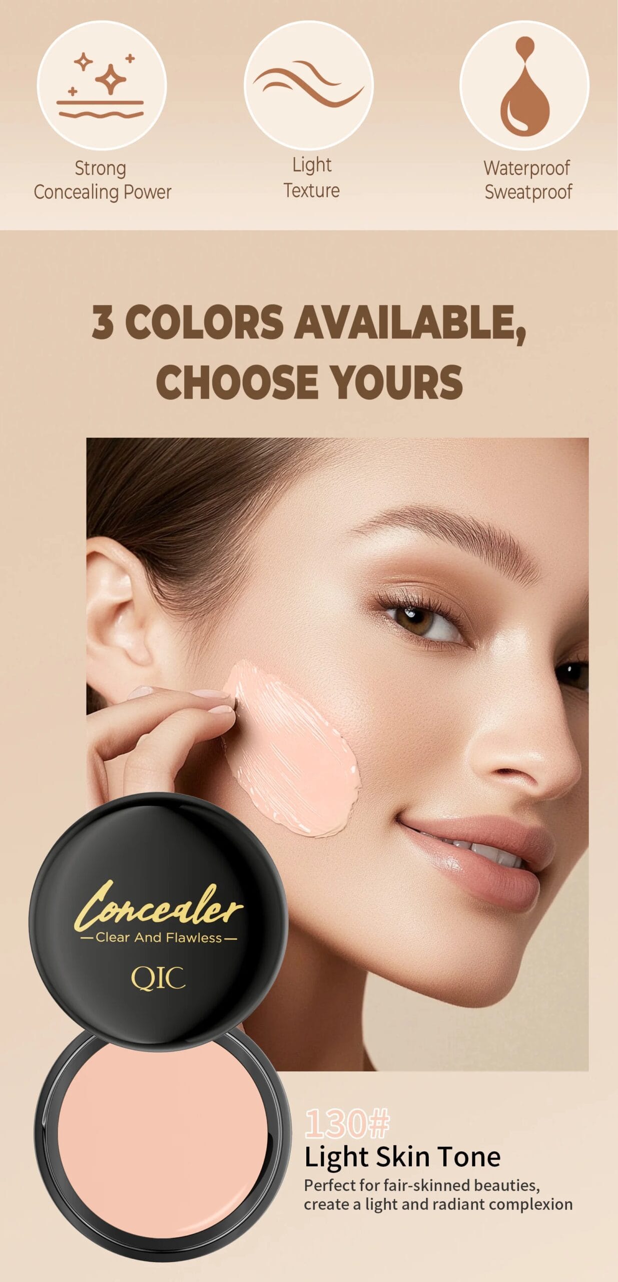 Waterproof Full Coverage Concealer for Tattoos, Scars - Natural Finish Foundation for All Skin Tones & Types Waterproof Full Coverage Concealer for Tattoos, Scars - Natural Finish Foundation for All Skin Tones & Types