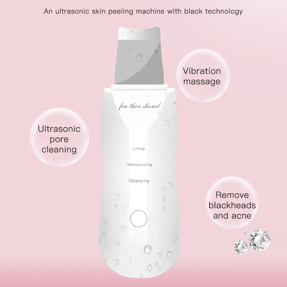 Electric Ultrasonic Skin Scrubber Vibration Face Spatula Peeling Blackhead Remover Facial Lifting Cleansing Ultrasonic Skin Care Electric Ultrasonic Skin Scrubber Vibration Face Spatula Peeling Blackhead Remover Facial Lifting Cleansing Ultrasonic Skin Care