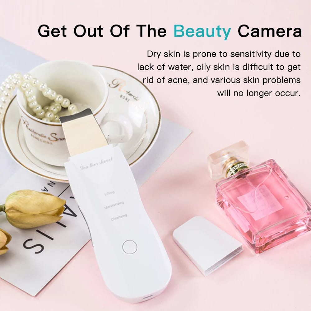 Electric Ultrasonic Skin Scrubber Vibration Face Spatula Peeling Blackhead Remover Facial Lifting Cleansing Ultrasonic Skin Care Electric Ultrasonic Skin Scrubber Vibration Face Spatula Peeling Blackhead Remover Facial Lifting Cleansing Ultrasonic Skin Care