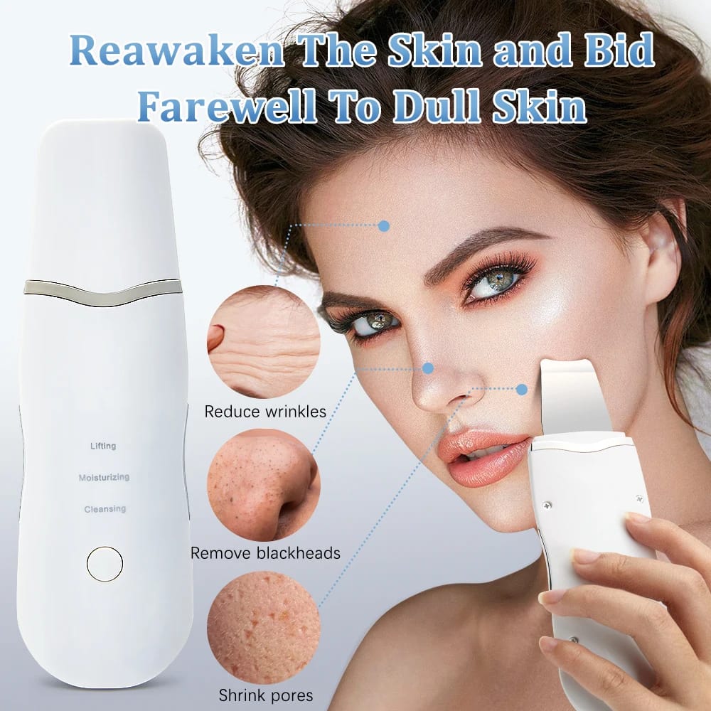 Electric Ultrasonic Skin Scrubber Vibration Face Spatula Peeling Blackhead Remover Facial Lifting Cleansing Ultrasonic Skin Care Electric Ultrasonic Skin Scrubber Vibration Face Spatula Peeling Blackhead Remover Facial Lifting Cleansing Ultrasonic Skin Care