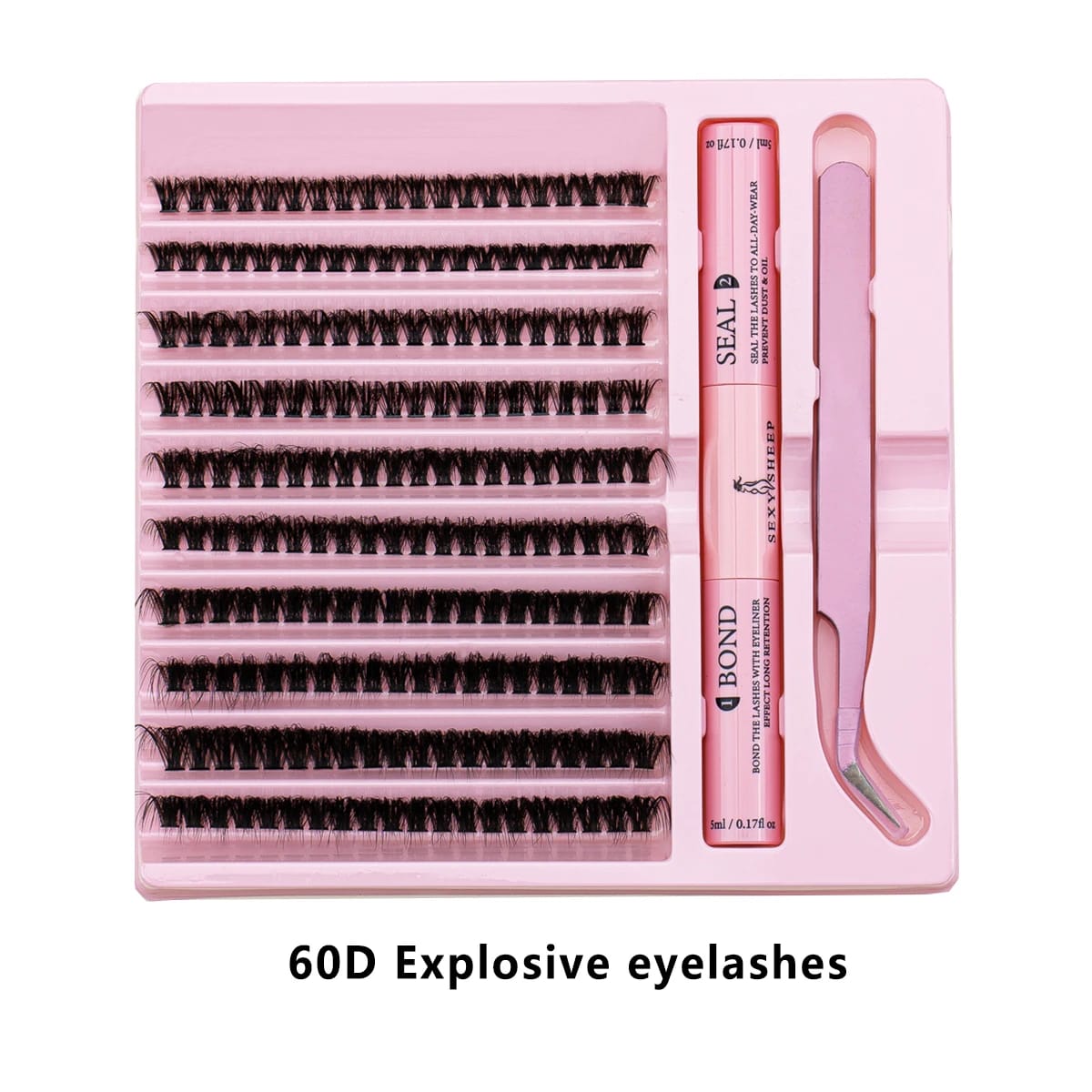 Individual Eyelashes Extension Cluster Full Volume Lashes Natural Look 9-16MM DIY False Lashes Mink with bond and seal,tweezer