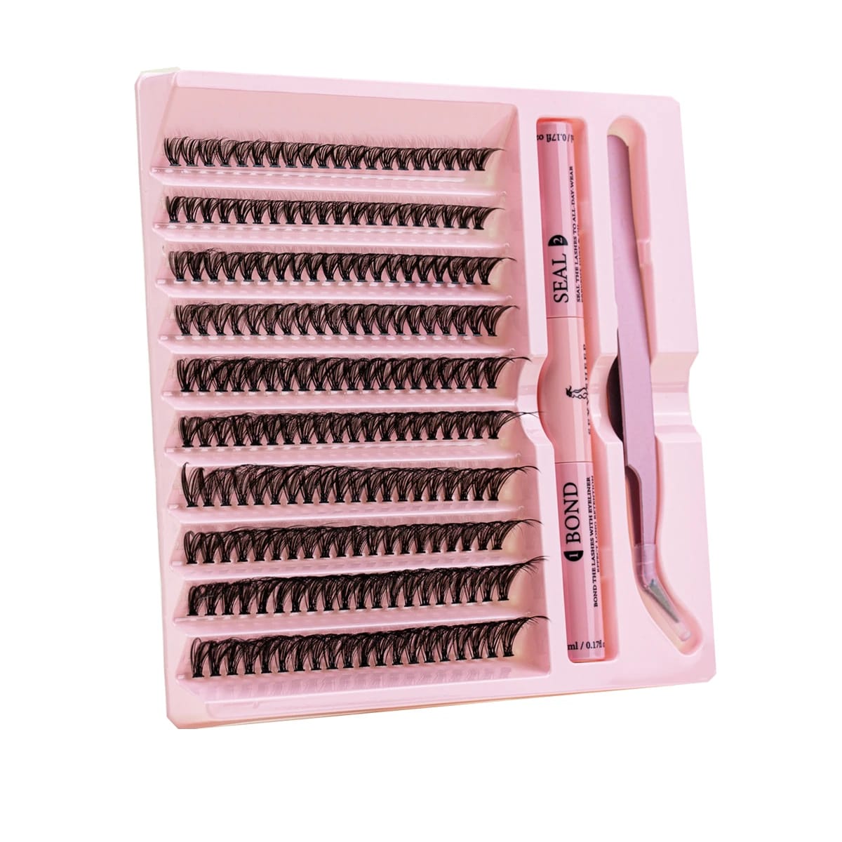 Individual Eyelashes Extension Cluster Full Volume Lashes Natural Look 9-16MM DIY False Lashes Mink with bond and seal,tweezer