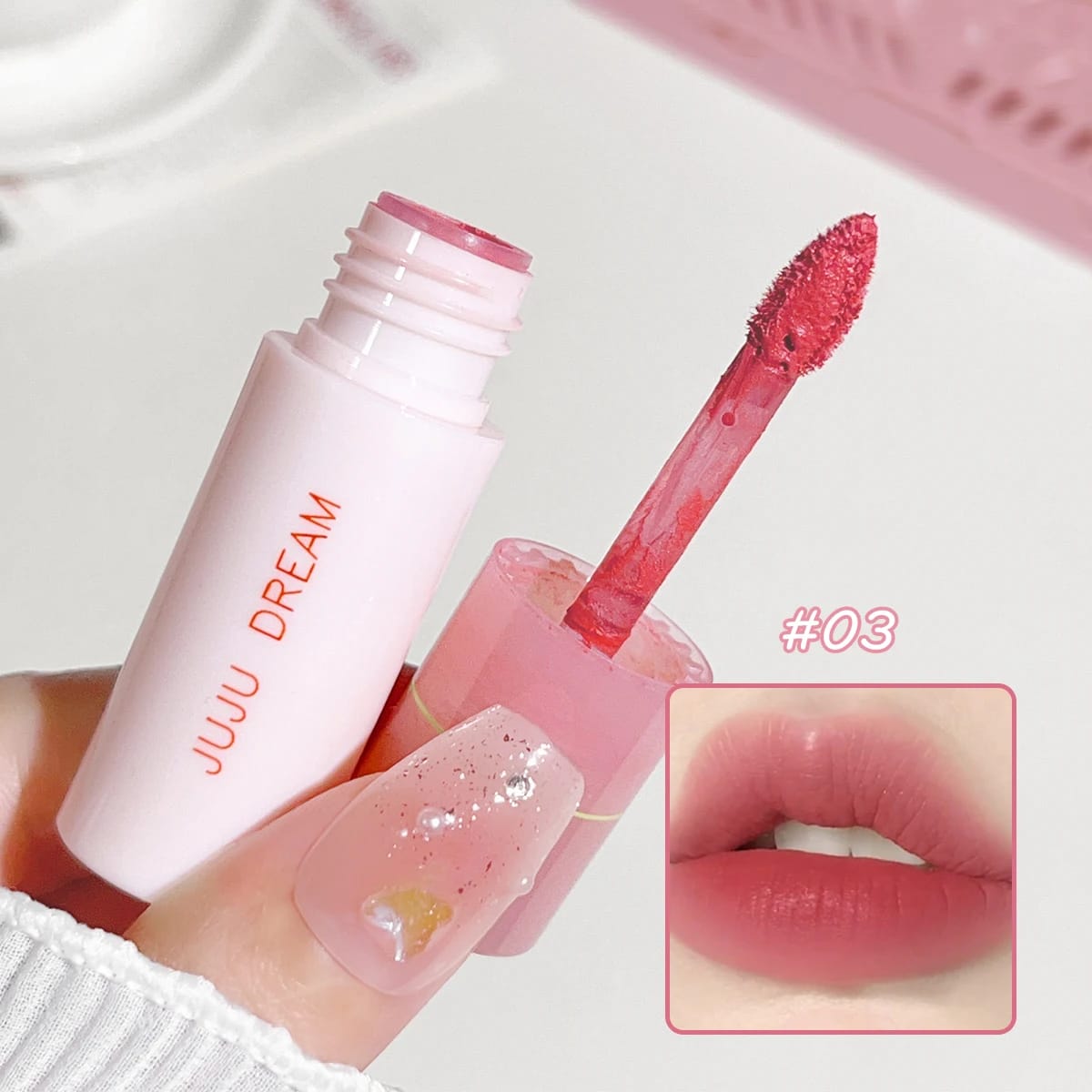 Velvety Matte Lipstick Mist Effect – Milk Coffee Tone, Light and Soft Texture - Image 3