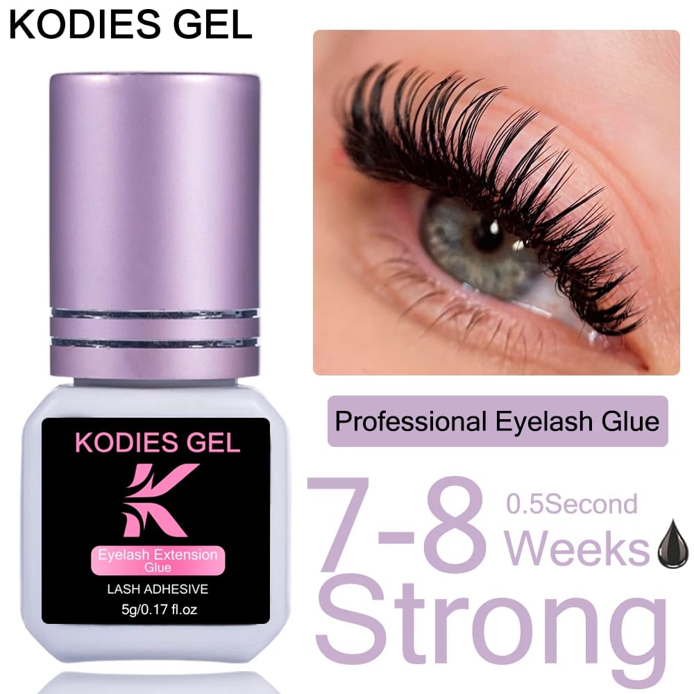 KODIES GEL Extra Strong Eyelash Glue Extension Supplies 5g 0.5 Second Dry Lash Glue for False Eyelash Waterproof Adhesive Lift KODIES GEL Extra Strong Eyelash Glue Extension Supplies 5g 0.5 Second Dry Lash Glue for False Eyelash Waterproof Adhesive Lift
