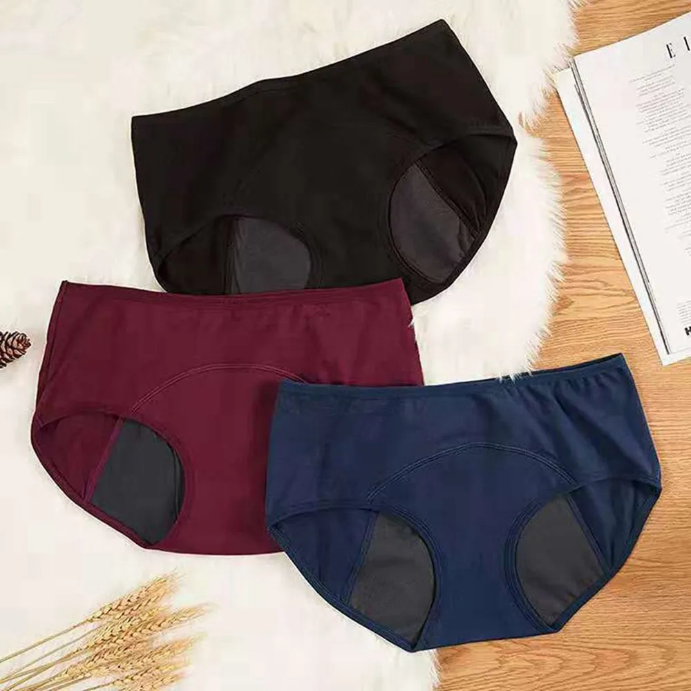 Breathable Cotton Menstrual Panties - Low Waist Period Underwear - Image 2