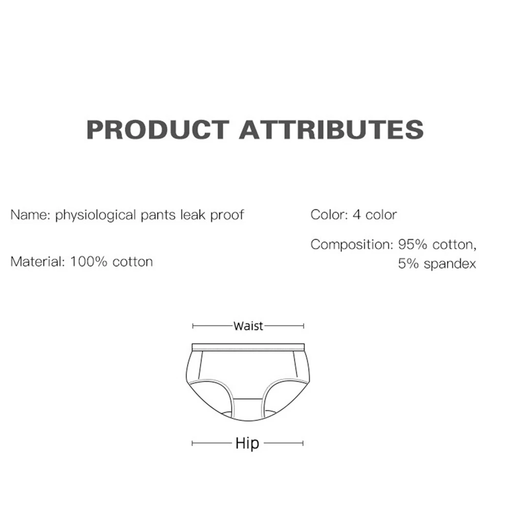Very Abundant Menstrual Panties Woman Breathable Women's cotton briefs Low Waist Physiological Period Underwear For Women Very Abundant Menstrual Panties Woman Breathable Women's cotton briefs Low Waist Physiological Period Underwear For Women