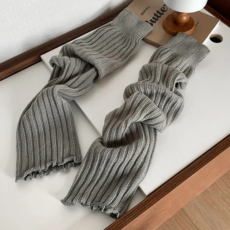 Calentadores de piernas de Lolita japonesa dulce de 57 cm, calentadores de tobillo para mujeres y niñas, calcetines largos góticos Y2K, calcetines finos de punto para cosplay