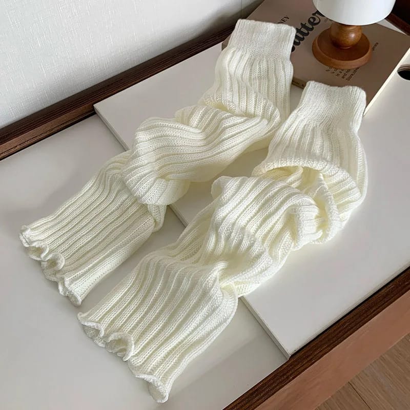 Calentadores de piernas de Lolita japonesa dulce de 57 cm, calentadores de tobillo para mujeres y niñas, calcetines largos góticos Y2K, calcetines finos de punto para cosplay