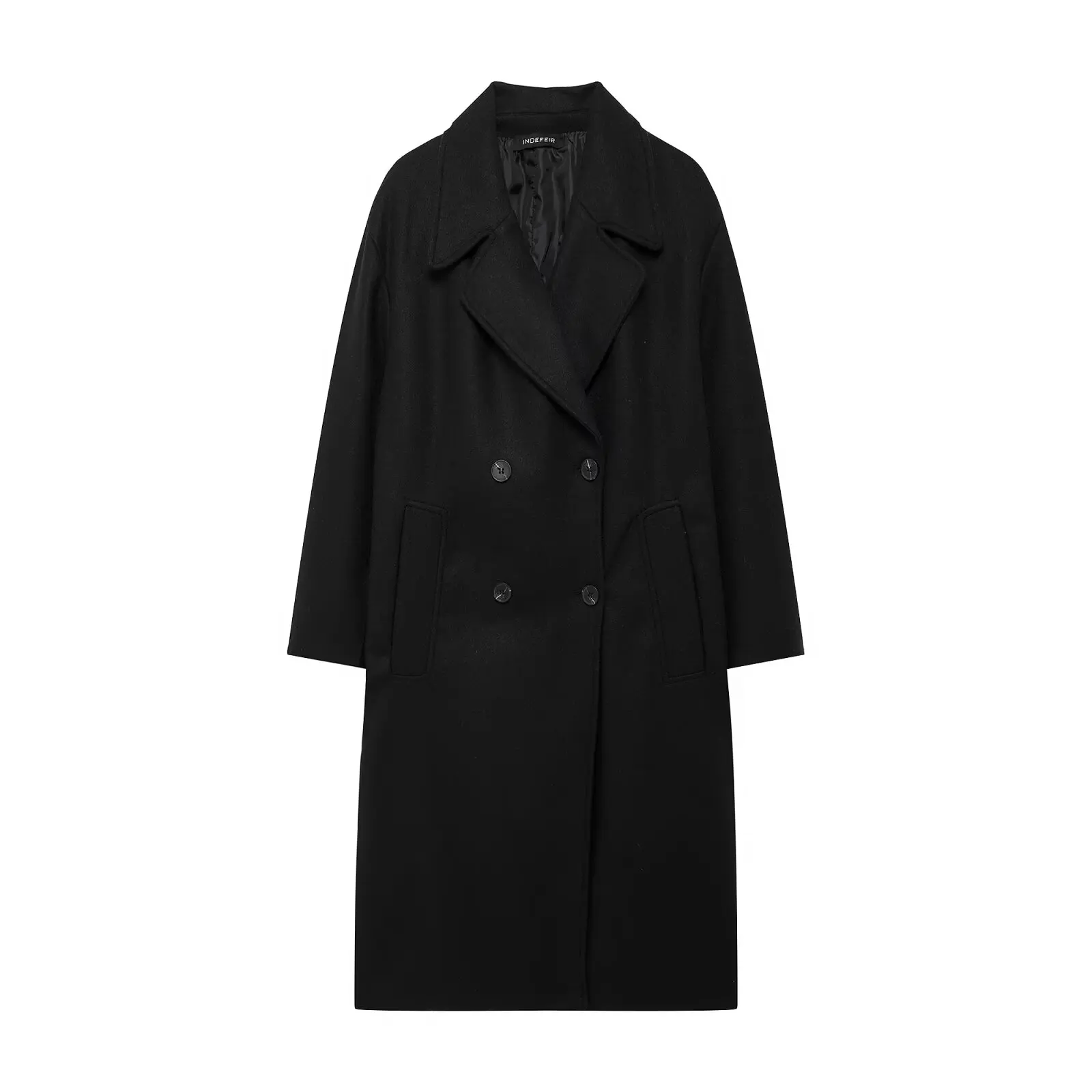 TRAFZA Abrigo de invierno para mujer 2024, cárdigan largo cruzado con solapa sólida, top de mujer, bolsillo, ropa de calle, novedad en abrigo exterior para mujer TRAFZA Abrigo de invierno para mujer 2024, cárdigan largo cruzado con solapa sólida, top de mujer, bolsillo, ropa de calle, novedad en abrigo exterior para mujer