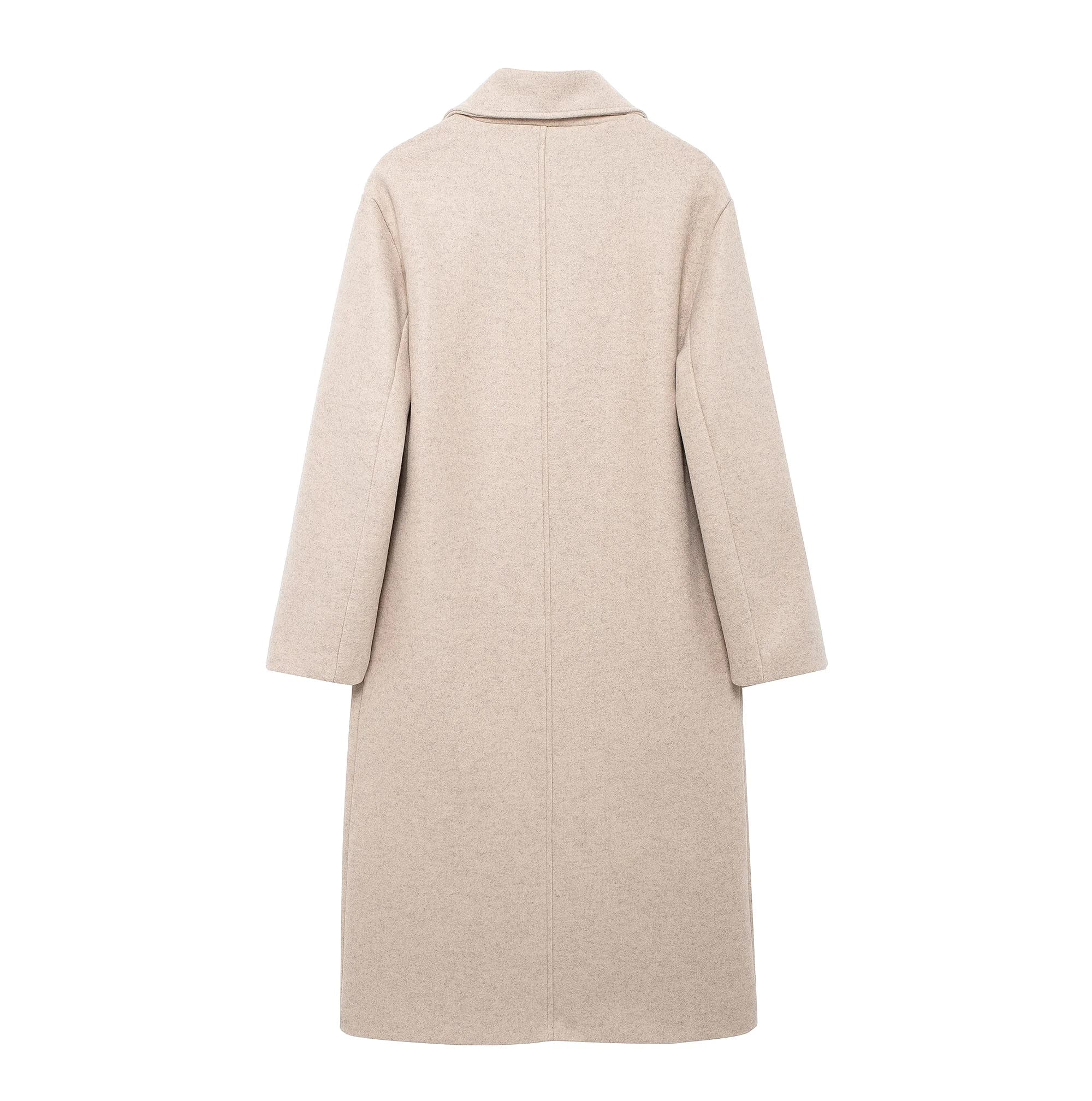 TRAFZA Abrigo de invierno para mujer 2024, cárdigan largo cruzado con solapa sólida, top de mujer, bolsillo, ropa de calle, novedad en abrigo exterior para mujer TRAFZA Abrigo de invierno para mujer 2024, cárdigan largo cruzado con solapa sólida, top de mujer, bolsillo, ropa de calle, novedad en abrigo exterior para mujer