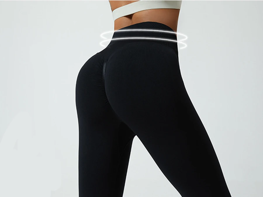 Nuevas mallas deportivas push up sin costuras para mujer, mallas de cintura alta con control de abdomen para entrenamiento en el gimnasio, pantalones de yoga elásticos con trasero de melocotón Nuevas mallas deportivas push up sin costuras para mujer, mallas de cintura alta con control de abdomen para entrenamiento en el gimnasio, pantalones de yoga elásticos con trasero de melocotón