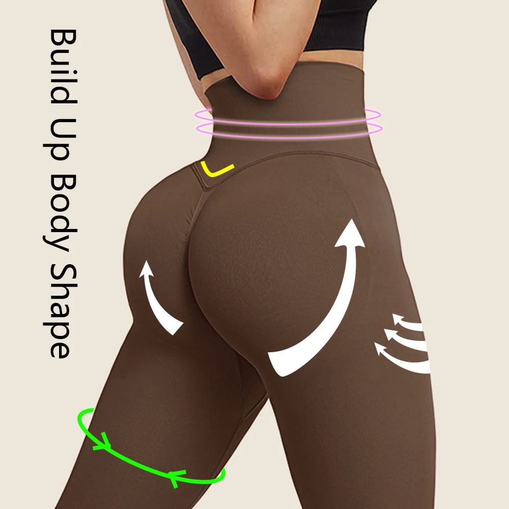 Push Up Sports Leggings - High Waist, Abdominal Control and Lifting Effect - Image 4