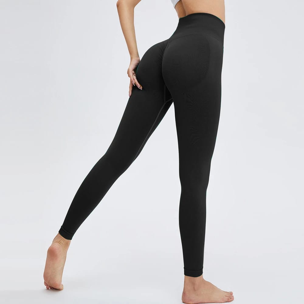 Nuevas mallas deportivas push up sin costuras para mujer, mallas de cintura alta con control de abdomen para entrenamiento en el gimnasio, pantalones de yoga elásticos con trasero de melocotón Nuevas mallas deportivas push up sin costuras para mujer, mallas de cintura alta con control de abdomen para entrenamiento en el gimnasio, pantalones de yoga elásticos con trasero de melocotón