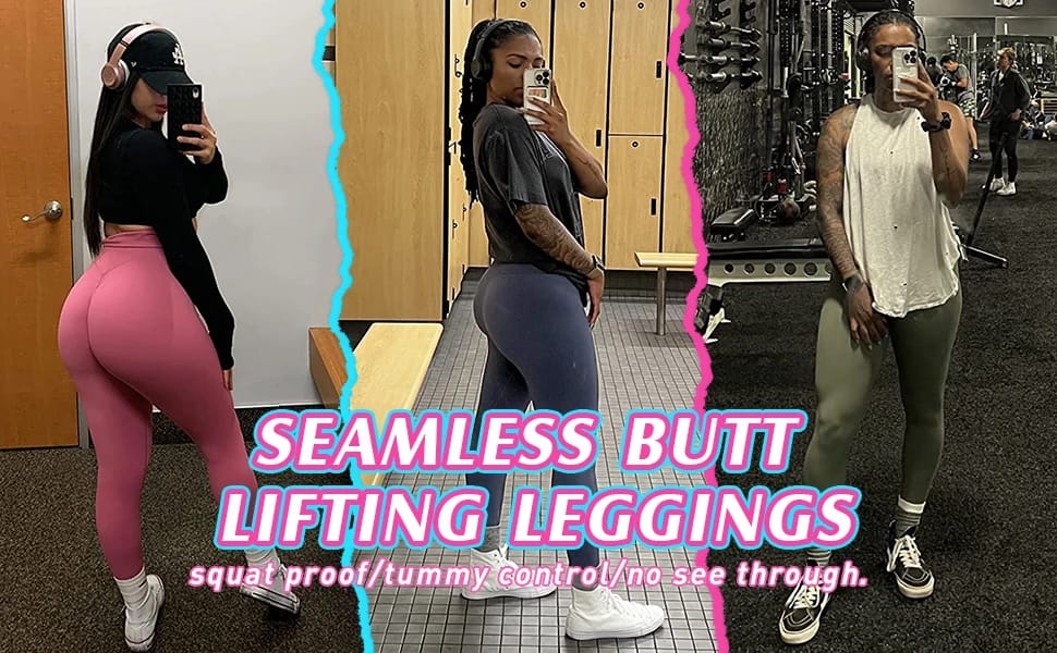 Nuevas mallas deportivas push up sin costuras para mujer, mallas de cintura alta con control de abdomen para entrenamiento en el gimnasio, pantalones de yoga elásticos con trasero de melocotón Nuevas mallas deportivas push up sin costuras para mujer, mallas de cintura alta con control de abdomen para entrenamiento en el gimnasio, pantalones de yoga elásticos con trasero de melocotón