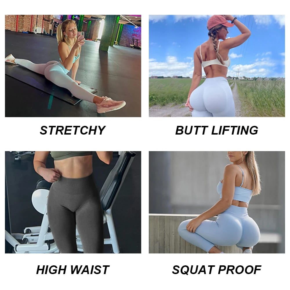 Push Up Sports Leggings - High Waist, Abdominal Control and Lifting Effect - Image 3