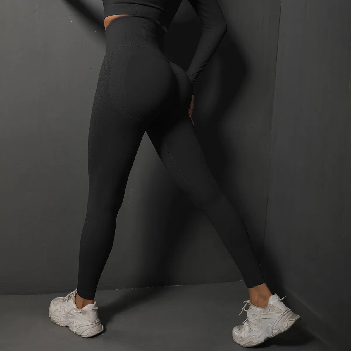 Leggings de yoga de cintura alta para mujer, leggings deportivos sin costuras con efecto push up, pantalones de yoga para correr, levantamiento de cadera, leggings de gimnasio altamente elásticos