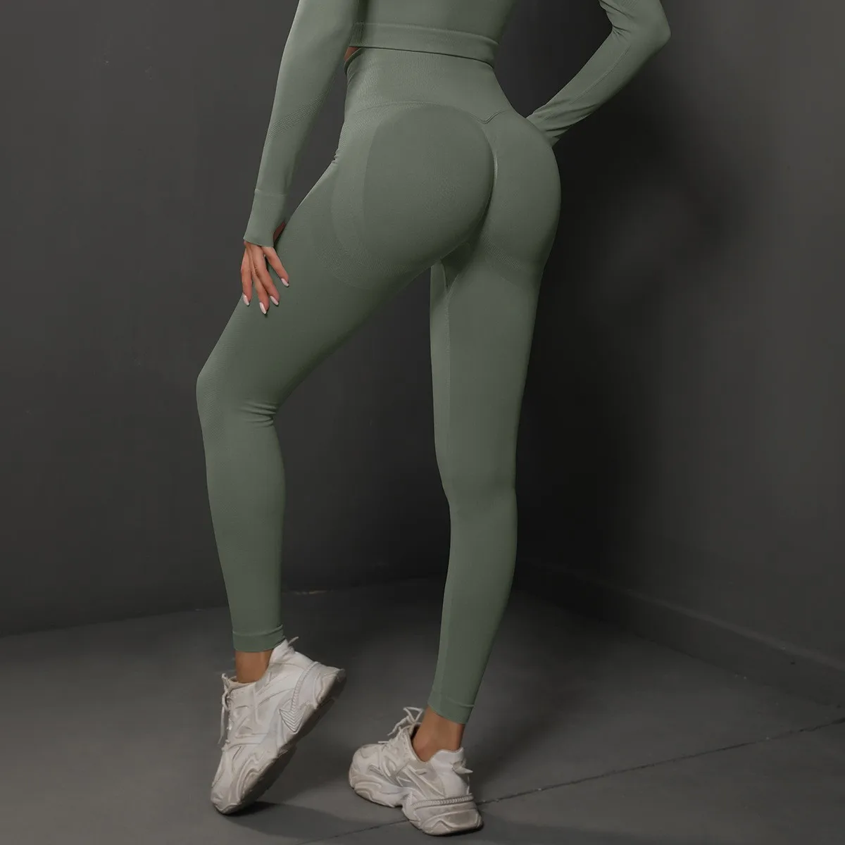 Leggings de yoga de cintura alta para mujer, leggings deportivos sin costuras con efecto push up, pantalones de yoga para correr, levantamiento de cadera, leggings de gimnasio altamente elásticos
