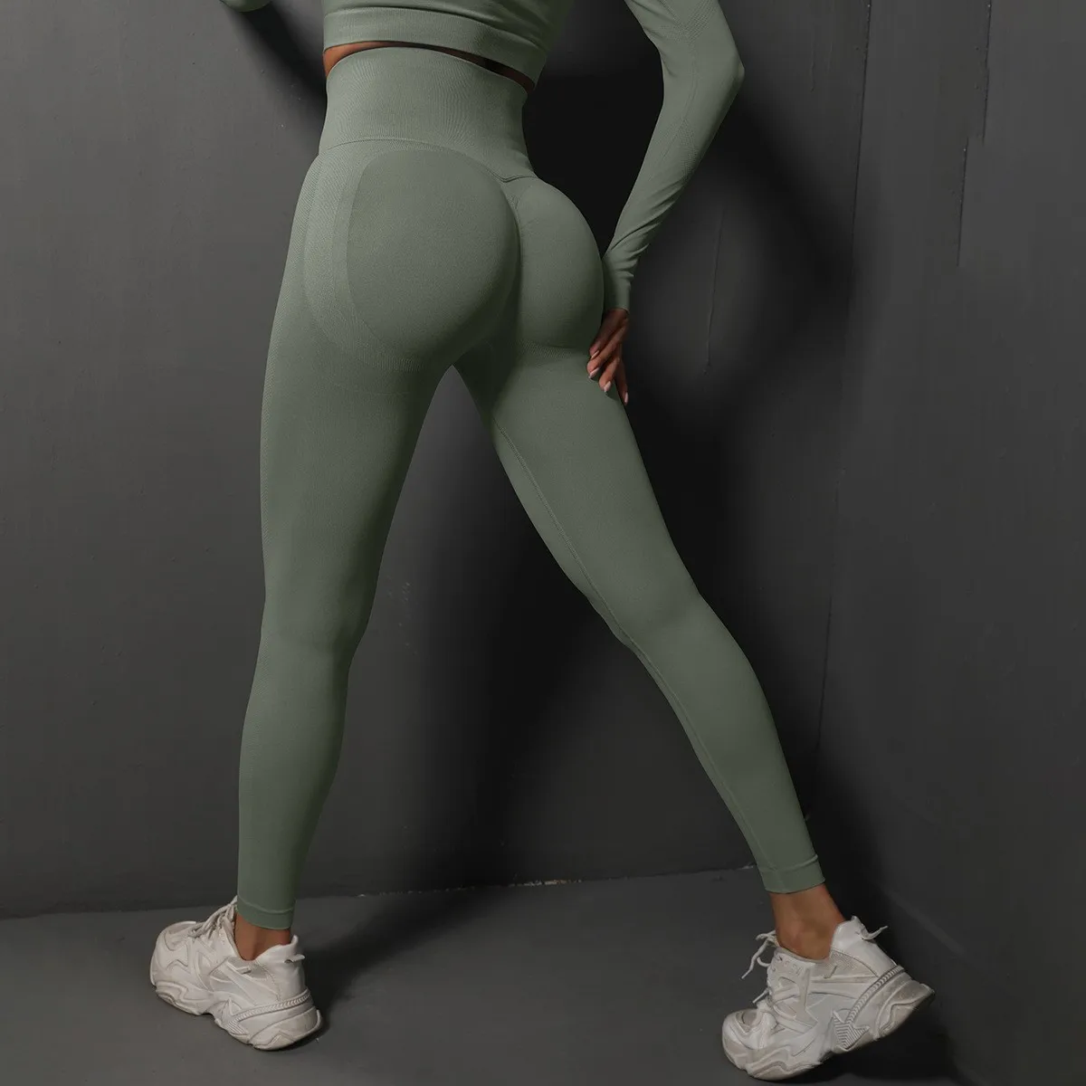 Leggings de yoga de cintura alta para mujer, leggings deportivos sin costuras con efecto push up, pantalones de yoga para correr, levantamiento de cadera, leggings de gimnasio altamente elásticos