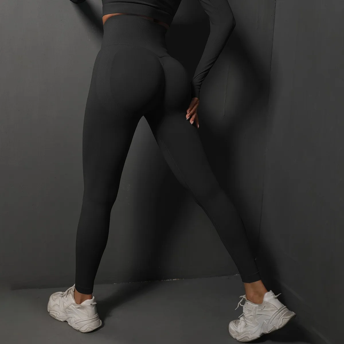 Leggings de yoga de cintura alta para mujer, leggings deportivos sin costuras con efecto push up, pantalones de yoga para correr, levantamiento de cadera, leggings de gimnasio altamente elásticos