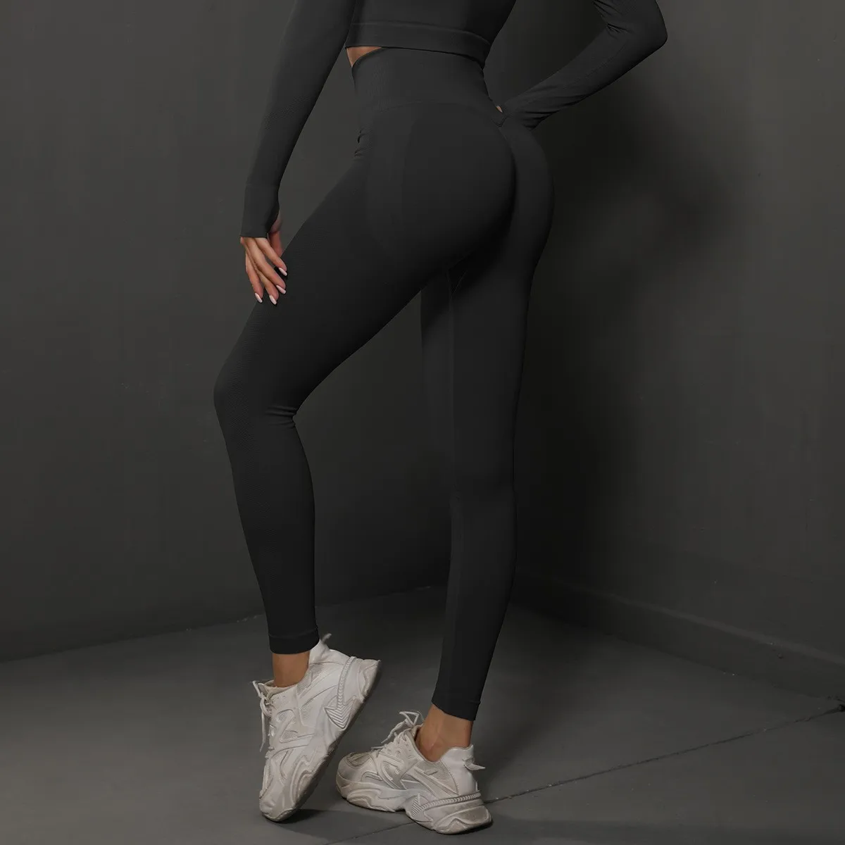 Leggings de yoga de cintura alta para mujer, leggings deportivos sin costuras con efecto push up, pantalones de yoga para correr, levantamiento de cadera, leggings de gimnasio altamente elásticos