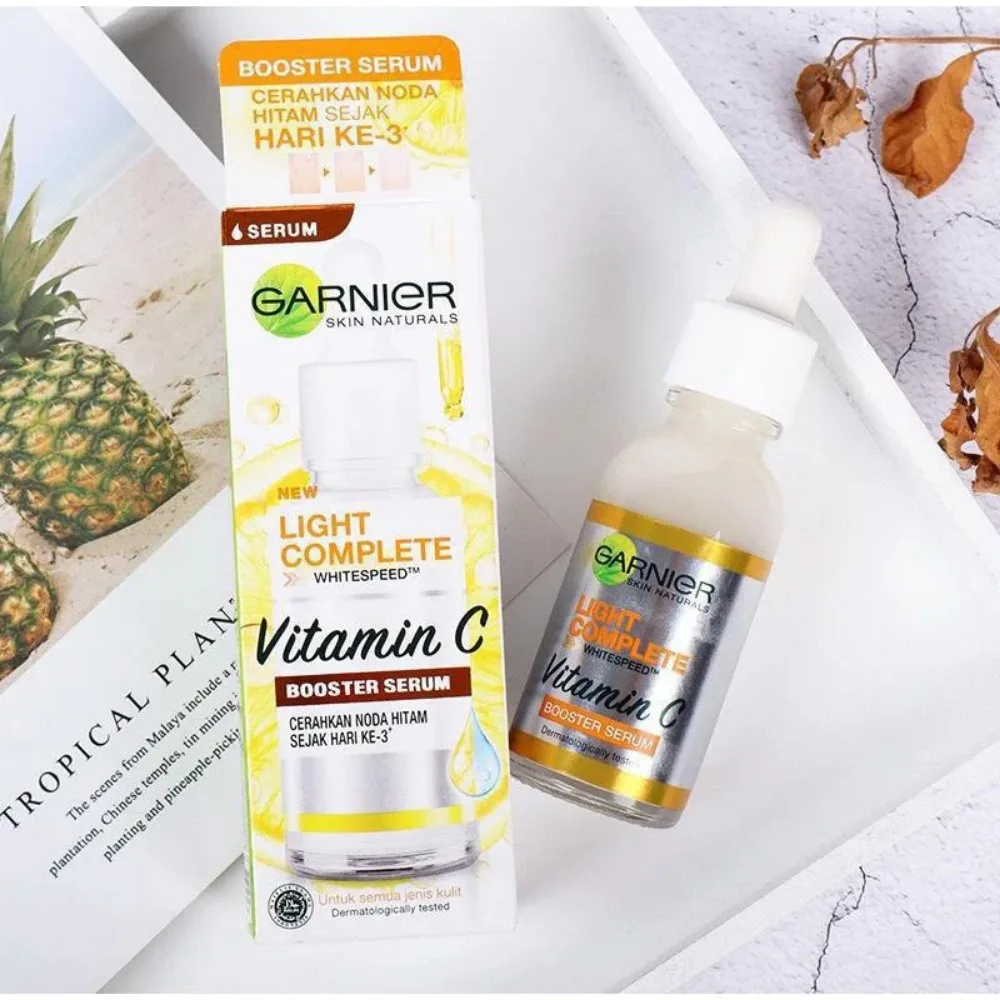 Suero potenciador de niacinamida y vitamina C Bright Complete 30x de Garnier, esencia blanqueadora para el tono de la piel, productos de belleza que atenúan las marcas del acné, 30 ml Suero potenciador de niacinamida y vitamina C Bright Complete 30x de Garnier, esencia blanqueadora para el tono de la piel, productos de belleza que atenúan las marcas del acné, 30 ml