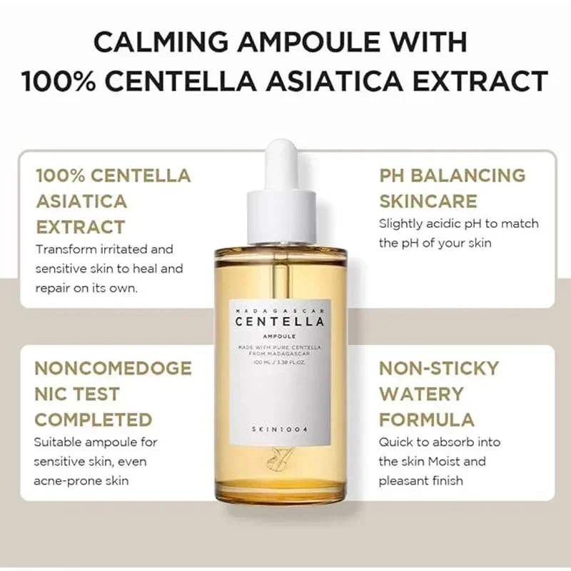 100 ml de esencia de centella asiática, suero facial iluminador, calmante e hidratante, cápsula iluminadora, solución diaria para el cuidado de la piel 100 ml de esencia de centella asiática, suero facial iluminador, calmante e hidratante, cápsula iluminadora, solución diaria para el cuidado de la piel