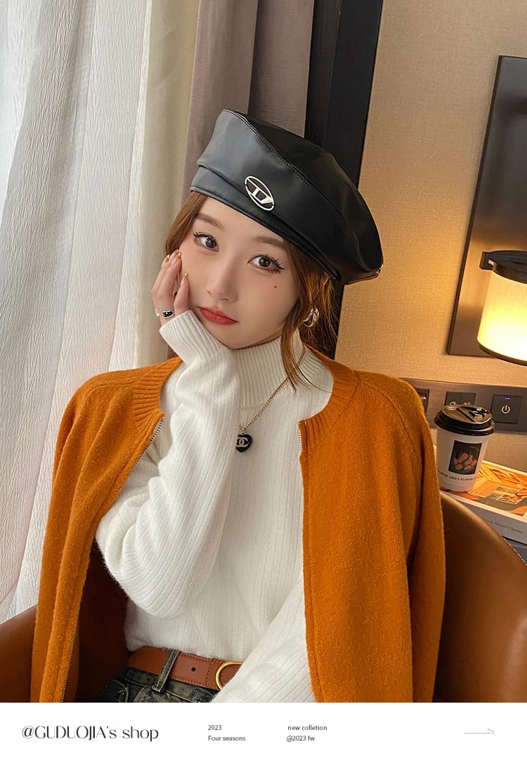 Women's Turtleneck Sweater Winter 2025 Retro Red with Velvet Lining Thickened Inner Wear Thermal Knitting Bottoming Shirt