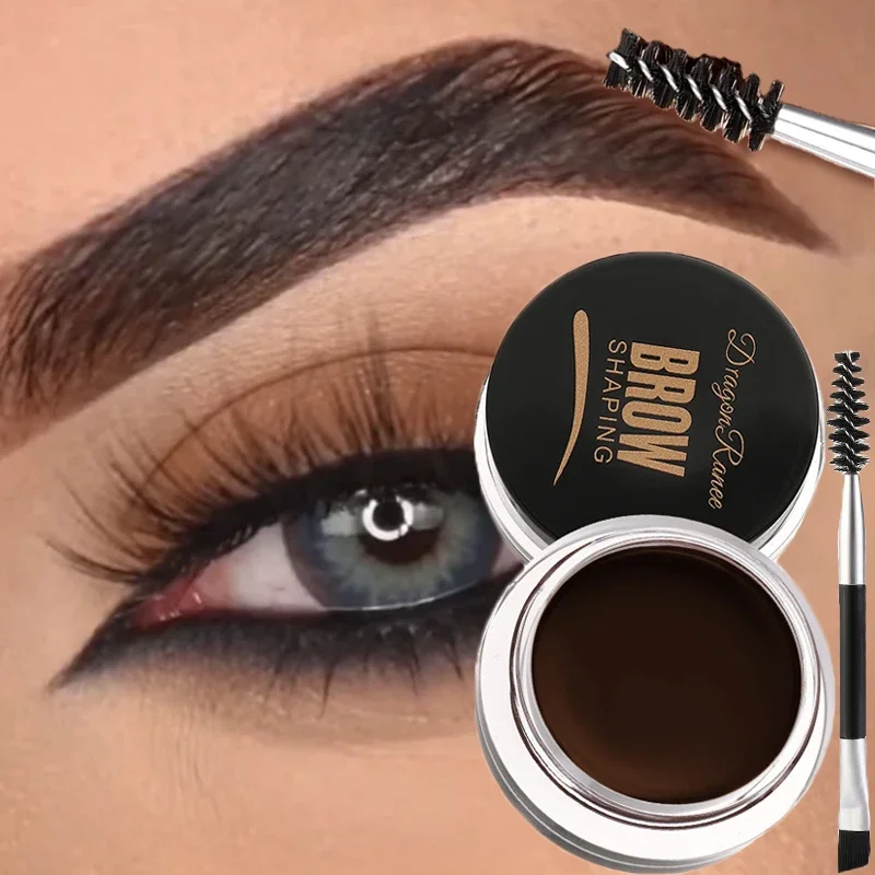 Crema para cejas con tinte natural 3D, color marrón mate y negro, potenciador de cejas, cera en gel, maquillaje de ojos duradero y resistente al agua, herramientas cosméticas.