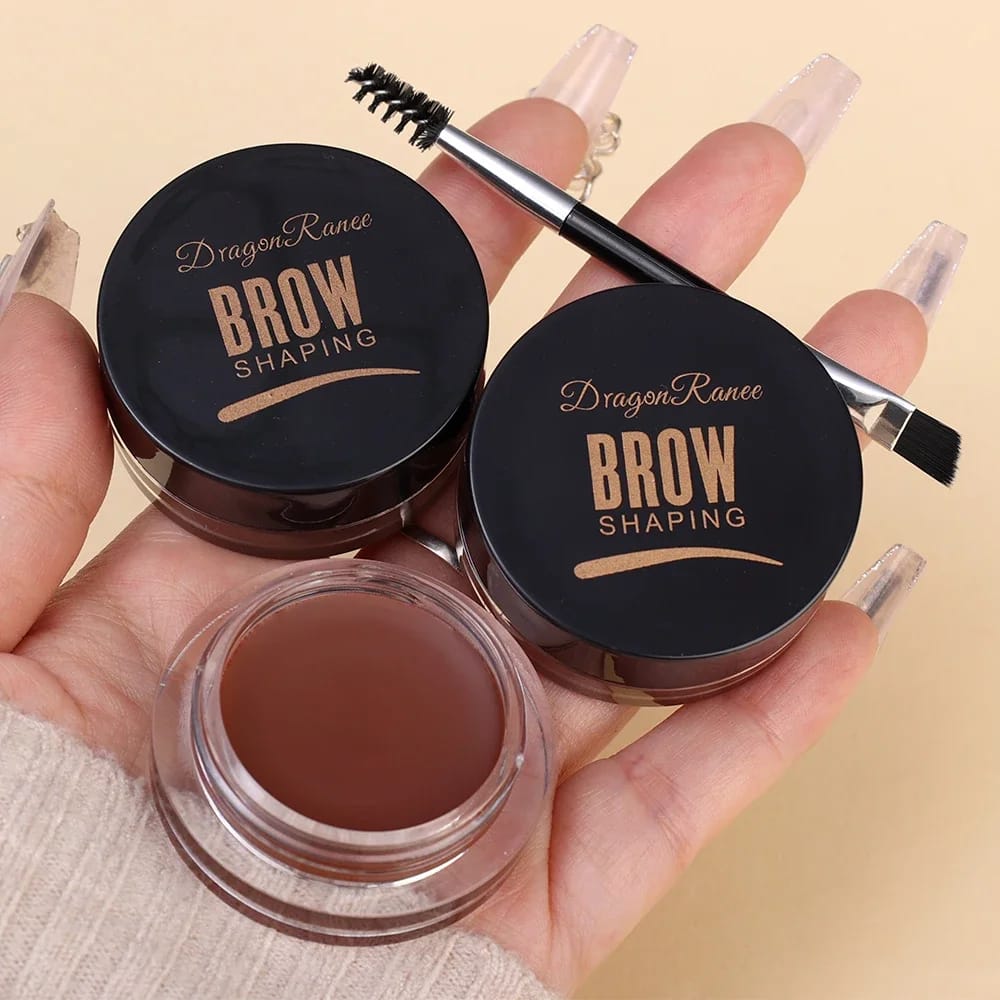 Crema para cejas con tinte natural 3D, color marrón mate y negro, potenciador de cejas, cera en gel, maquillaje de ojos duradero y resistente al agua, herramientas cosméticas.