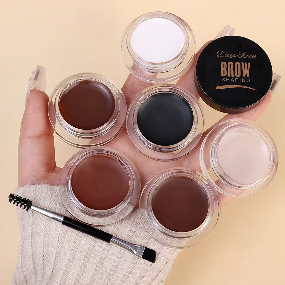 Crema para cejas con tinte natural 3D, color marrón mate y negro, potenciador de cejas, cera en gel, maquillaje de ojos duradero y resistente al agua, herramientas cosméticas.