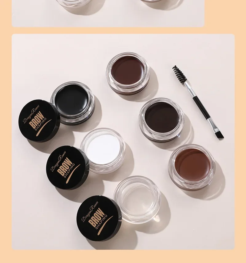 Crema para cejas con tinte natural 3D, color marrón mate y negro, potenciador de cejas, cera en gel, maquillaje de ojos duradero y resistente al agua, herramientas cosméticas.