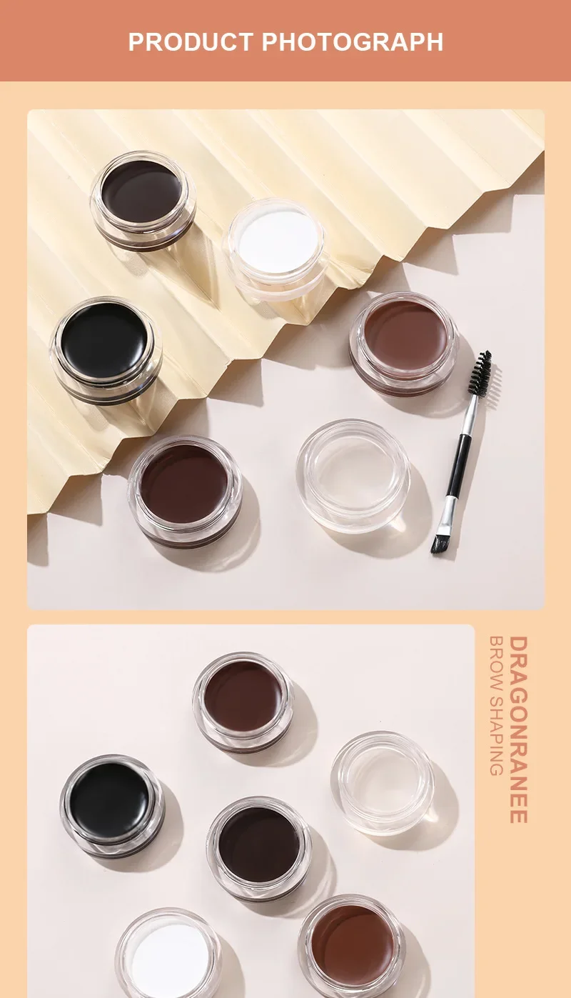 Crema para cejas con tinte natural 3D, color marrón mate y negro, potenciador de cejas, cera en gel, maquillaje de ojos duradero y resistente al agua, herramientas cosméticas.