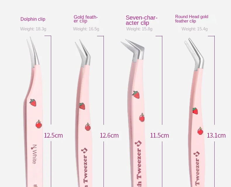 6 Types False Eyelash Tweezers Stainless Steel Anti-static Pincet Curved Strip 3D Lashes Extension Tweezer Makeup Tools