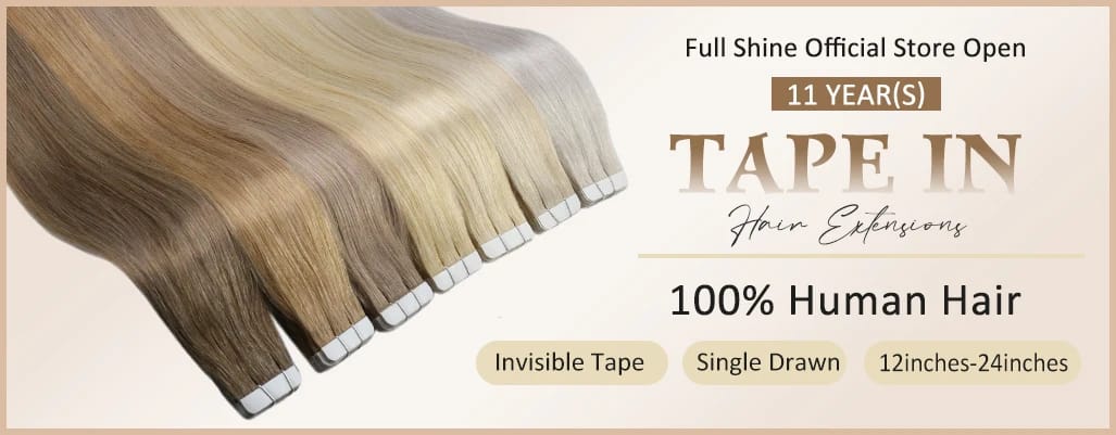 Full Shine Tape In 100% Remy Human Hair Straight Double Sided Blonde Comfortable Silky Natural Tape ins For Women