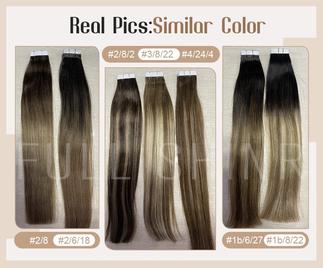 Full Shine Tape In 100% Remy Human Hair Straight Double Sided Blonde Comfortable Silky Natural Tape ins For Women
