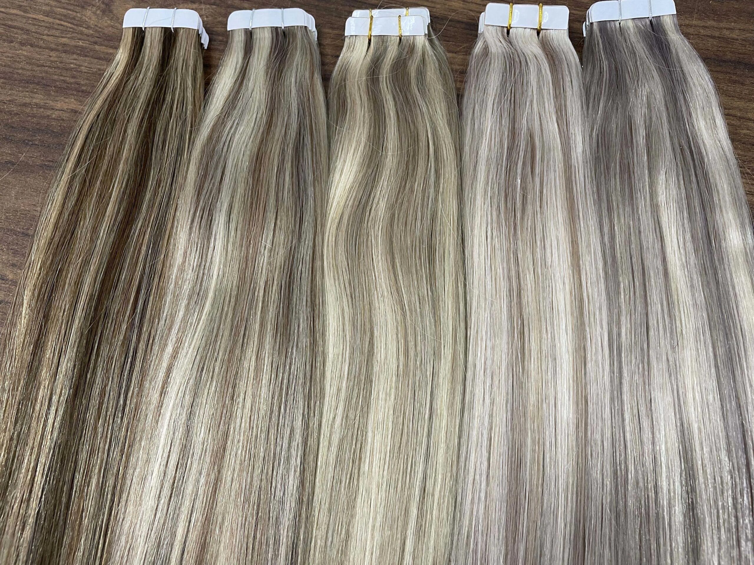 Full Shine Tape In 100% Remy Human Hair Straight Double Sided Blonde Comfortable Silky Natural Tape ins For Women