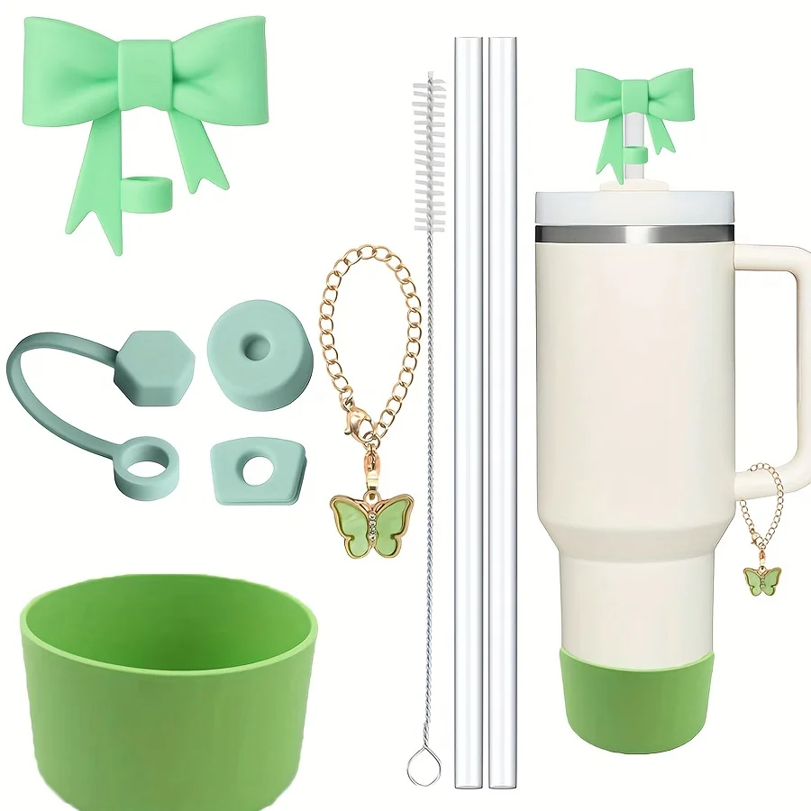 9pcs Accessories for Stanley 40oz Tumbler Cup Spill Proof Stopper 10mm Straw Cover Cap Silicone Boot Charm Chain Straw and Brush 9pcs Accessories for Stanley 40oz Tumbler Cup Spill Proof Stopper 10mm Straw Cover Cap Silicone Boot Charm Chain Straw and Brush