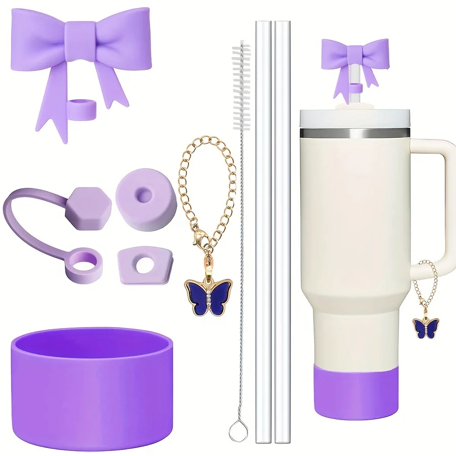 9pcs Accessories for Stanley 40oz Tumbler Cup Spill Proof Stopper 10mm Straw Cover Cap Silicone Boot Charm Chain Straw and Brush 9pcs Accessories for Stanley 40oz Tumbler Cup Spill Proof Stopper 10mm Straw Cover Cap Silicone Boot Charm Chain Straw and Brush