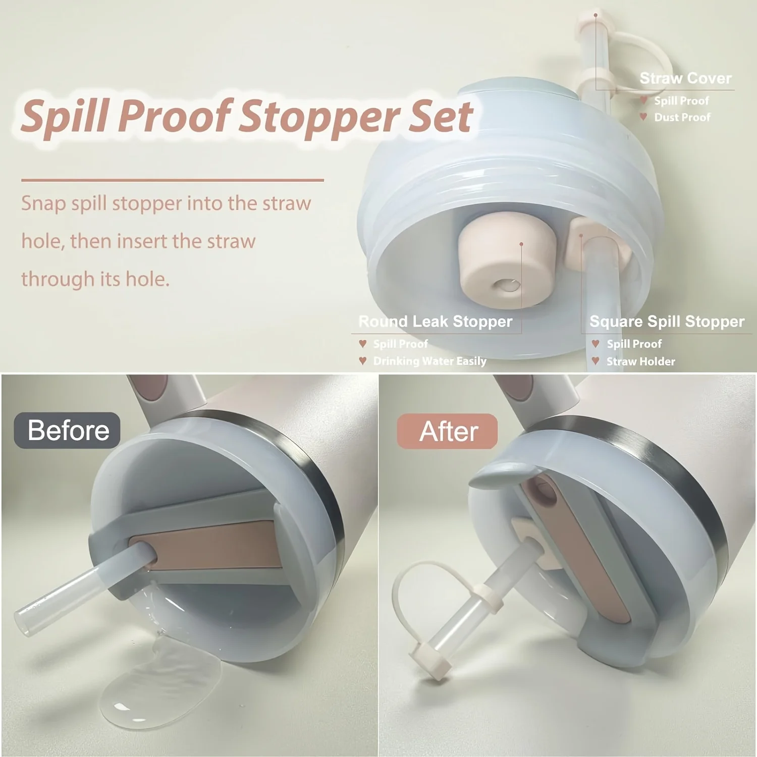 9pcs Accessories for Stanley 40oz Tumbler Cup Spill Proof Stopper 10mm Straw Cover Cap Silicone Boot Charm Chain Straw and Brush 9pcs Accessories for Stanley 40oz Tumbler Cup Spill Proof Stopper 10mm Straw Cover Cap Silicone Boot Charm Chain Straw and Brush