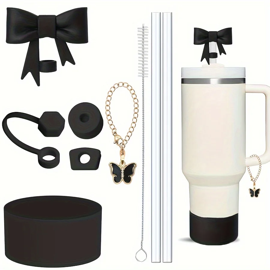 9pcs Accessories for Stanley 40oz Tumbler Cup Spill Proof Stopper 10mm Straw Cover Cap Silicone Boot Charm Chain Straw and Brush 9pcs Accessories for Stanley 40oz Tumbler Cup Spill Proof Stopper 10mm Straw Cover Cap Silicone Boot Charm Chain Straw and Brush