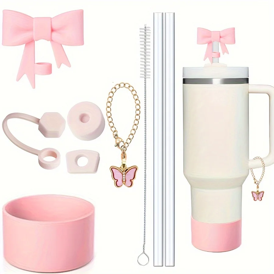 9pcs Accessories for Stanley 40oz Tumbler Cup Spill Proof Stopper 10mm Straw Cover Cap Silicone Boot Charm Chain Straw and Brush 9pcs Accessories for Stanley 40oz Tumbler Cup Spill Proof Stopper 10mm Straw Cover Cap Silicone Boot Charm Chain Straw and Brush