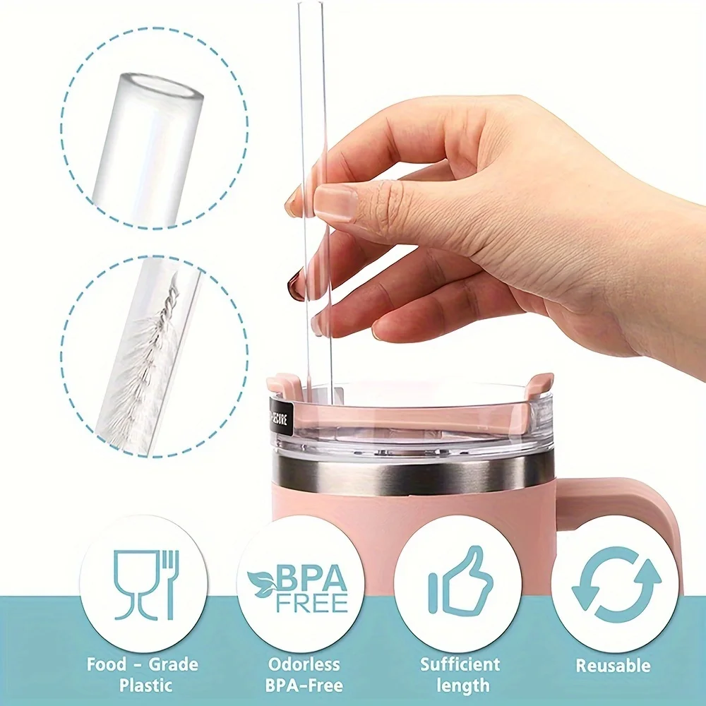 9pcs Accessories for Stanley 40oz Tumbler Cup Spill Proof Stopper 10mm Straw Cover Cap Silicone Boot Charm Chain Straw and Brush 9pcs Accessories for Stanley 40oz Tumbler Cup Spill Proof Stopper 10mm Straw Cover Cap Silicone Boot Charm Chain Straw and Brush